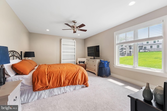 415 Pyles Mountain Ln, Avondale, PA 19311 - carpeted bedroom with multiple windows, recessed lighting, and a ceiling fan