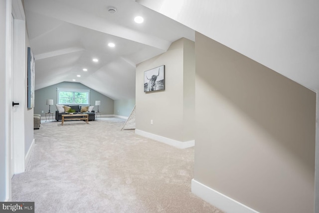 504 Kingsley Rd SW, Vienna, VA 22180 - additional living space featuring lofted ceiling, recessed lighting, and light colored carpet