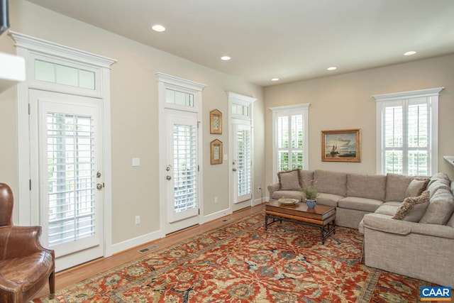 2105 Avinity Loop, Charlottesville, VA 22902 - living area with recessed lighting, wood finished floors, plenty of natural light, and baseboards