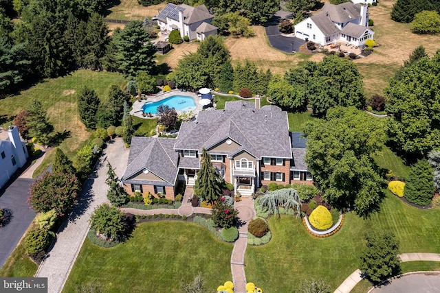 103 Marian Dr, Princeton Junction, NJ 08550 - view from above of property featuring a pool