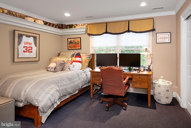 103 Marian Dr, Princeton Junction, NJ 08550 - bedroom featuring ornamental molding, carpet, and recessed lighting