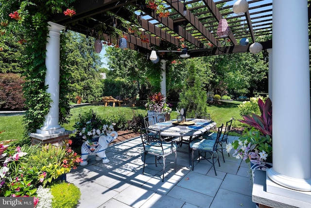 103 Marian Dr, Princeton Junction, NJ 08550 - view of patio featuring outdoor dining space and a pergola