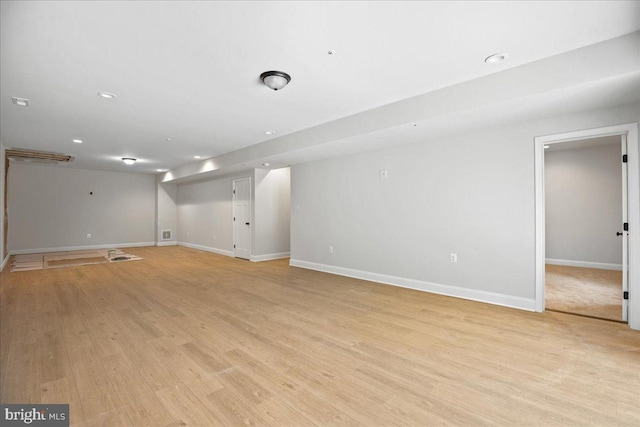 7016 Grace Landing Ct, Hughesville, MD 20637 - unfurnished room with baseboards, light wood-type flooring, and recessed lighting