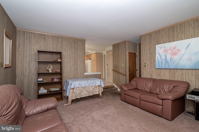 2301 Yellowstone Rd, Cinnaminson, NJ 08077 - carpeted living room with wood walls