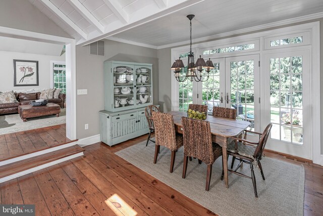 200 Hun Rd, Princeton, NJ 08540 - dining area with hardwood / wood-style floors, plenty of natural light, and a chandelier