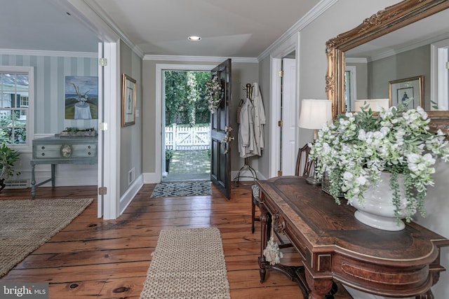200 Hun Rd, Princeton, NJ 08540 - foyer entrance featuring ornamental molding, hardwood / wood-style flooring, and baseboards