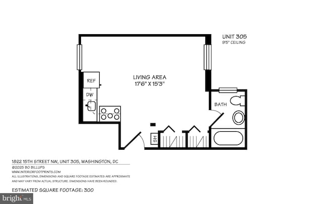 1822 15th St NW Unit 305, Washington, DC 20009 - view of home floor plan