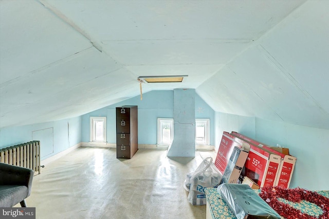 70 N Main St, Spring Grove, PA 17362 - additional living space featuring radiator, vaulted ceiling, plenty of natural light, and concrete floors