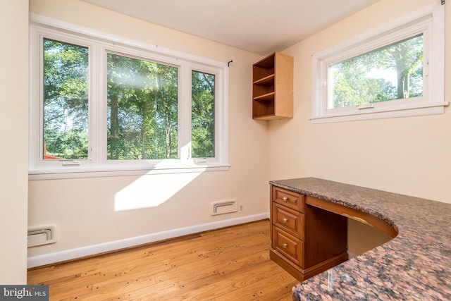 1901 Acorn Ln, Abington, PA 19001 - office area with light wood-type flooring, baseboards, and healthy amount of natural light
