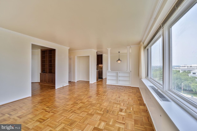 2475 Virginia Ave NW Unit 930, Washington, DC 20037 - unfurnished living room featuring ornamental molding