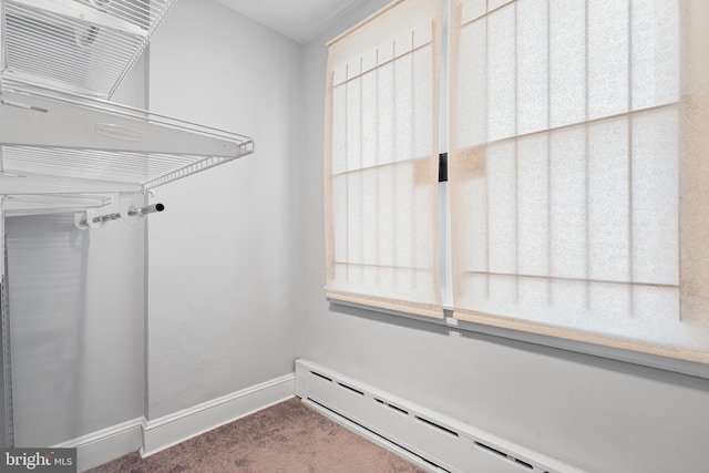 1238 Durfor St, Philadelphia, PA 19148 - walk in closet featuring a baseboard radiator and carpet floors
