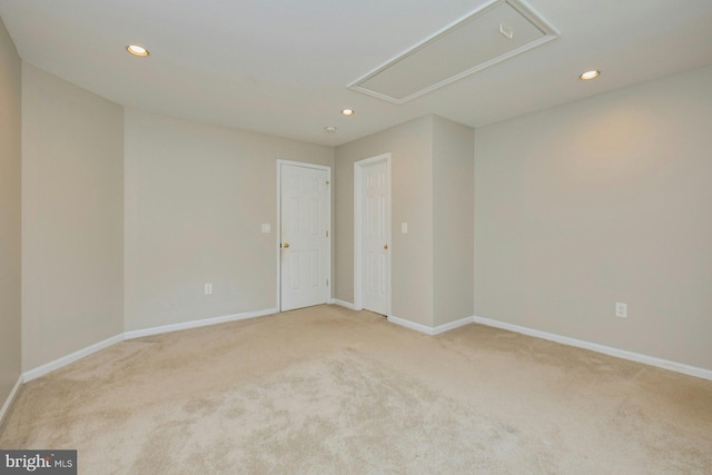 3820 Lorcom Ln, Arlington, VA 22207 - carpeted empty room featuring attic access, recessed lighting, and baseboards