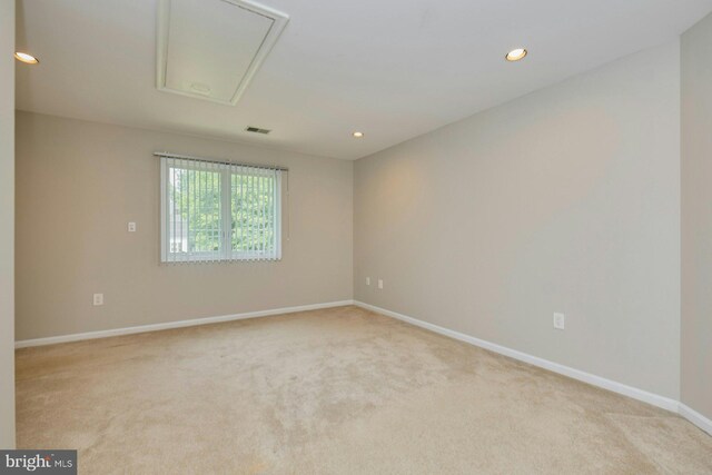 3820 Lorcom Ln, Arlington, VA 22207 - carpeted spare room featuring attic access, baseboards, and recessed lighting