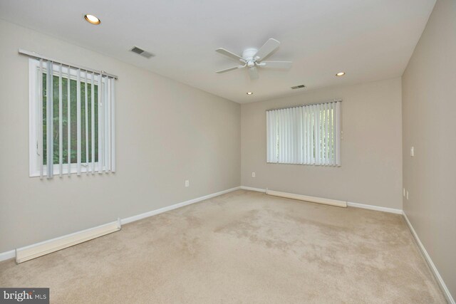 3820 Lorcom Ln, Arlington, VA 22207 - carpeted empty room with baseboards, ceiling fan, and recessed lighting