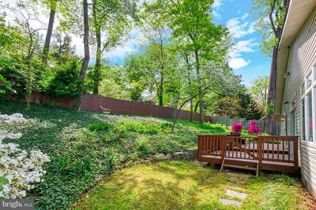 3820 Lorcom Ln, Arlington, VA 22207 - fenced backyard featuring a deck