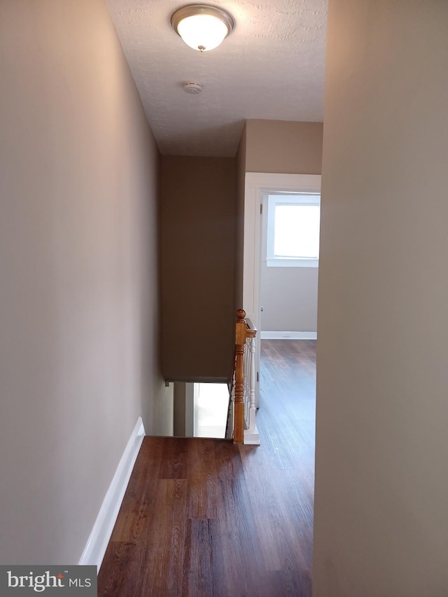 513 N Highland Ave, Baltimore, MD 21205 - corridor featuring wood finished floors, baseboards, and a textured ceiling