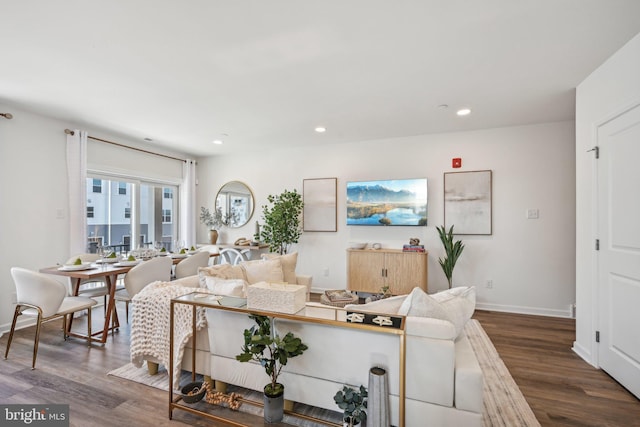 1807 Arch St Unit 21E, Norristown, PA 19401 - living area featuring wood finished floors, recessed lighting, and baseboards