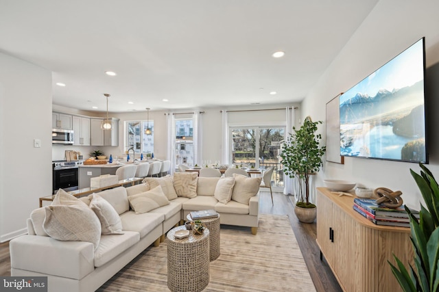 1807 Arch St Unit 21E, Norristown, PA 19401 - living room with wood finished floors and recessed lighting
