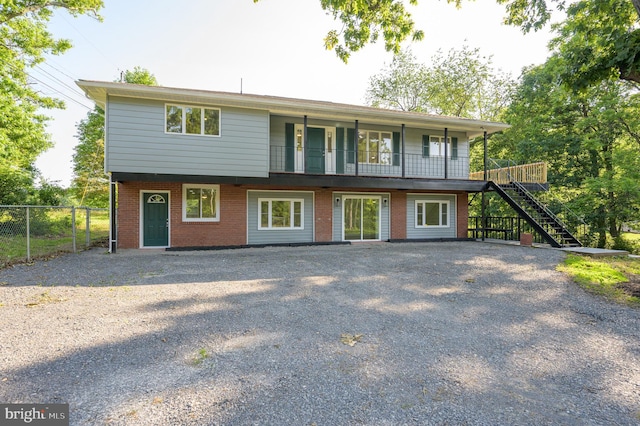 9708 Martinsburg Rd, Hedgesville, WV 25427 - view of front of home featuring stairway and brick siding