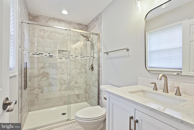 9416 Seven Courts Dr, Baltimore, MD 21236 - bathroom featuring vanity, toilet, and a stall shower