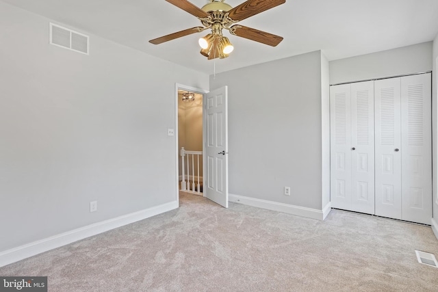 9416 Seven Courts Dr, Baltimore, MD 21236 - unfurnished bedroom featuring a closet, carpet flooring, baseboards, and a ceiling fan