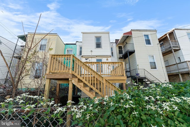 2808 Presstman St, Baltimore, MD 21216 - back of property with stairs and a deck