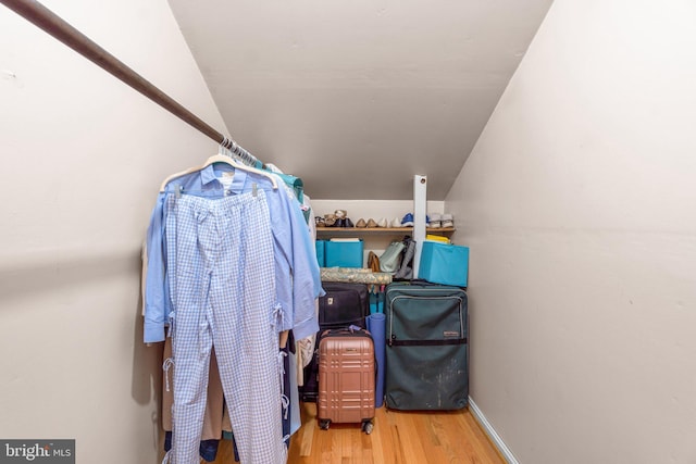 206 Mountain Rd, Linthicum Heights, MD 21090 - spacious closet featuring vaulted ceiling and wood finished floors