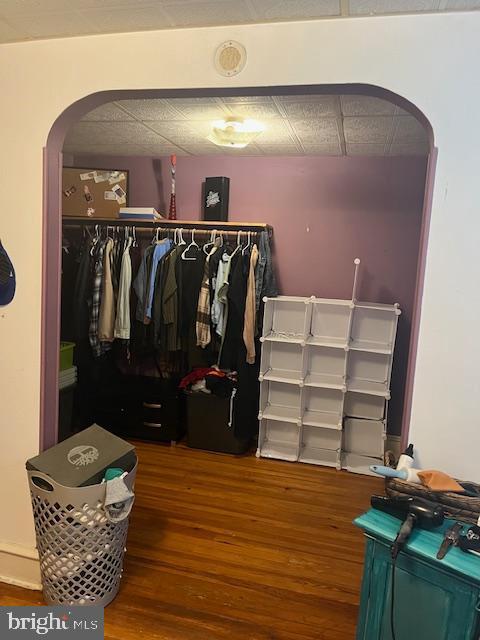 4327 Disston St, Philadelphia, PA 19135 - spacious closet with arched walkways and wood finished floors