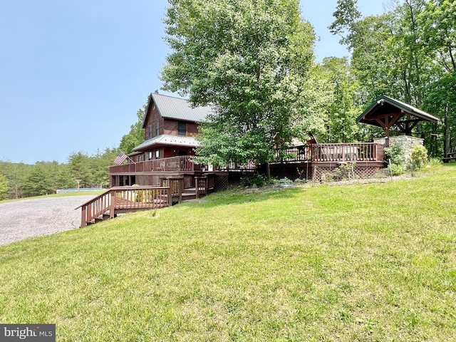 299 Valentine Acres Rd, Clearville, PA 15535 - view of grassy yard with a wooden deck