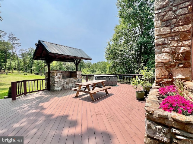 299 Valentine Acres Rd, Clearville, PA 15535 - deck with a gazebo and a lawn