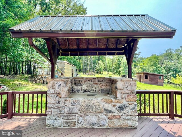 299 Valentine Acres Rd, Clearville, PA 15535 - deck with a gazebo and a yard