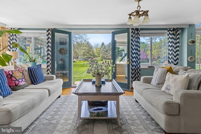 65 Covered Bridge Rd, New Hope, PA 18938 - living area with wood finished floors