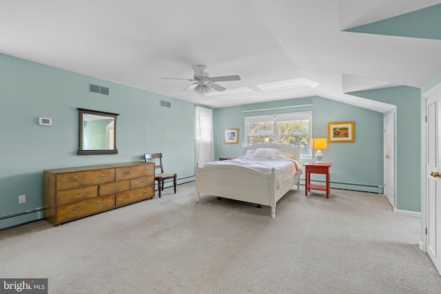 65 Covered Bridge Rd, New Hope, PA 18938 - carpeted bedroom with a baseboard heating unit and a ceiling fan
