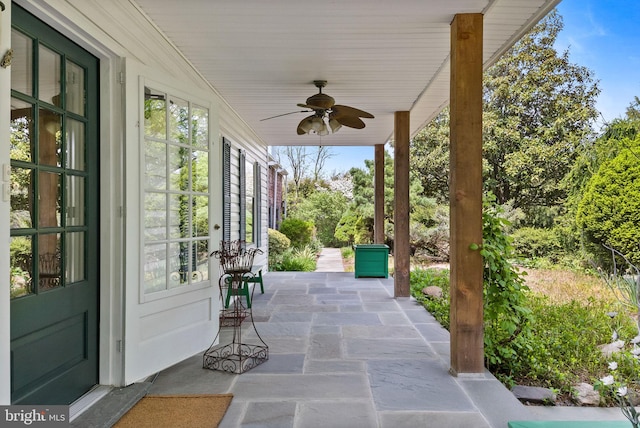 65 Covered Bridge Rd, New Hope, PA 18938 - view of patio featuring a ceiling fan
