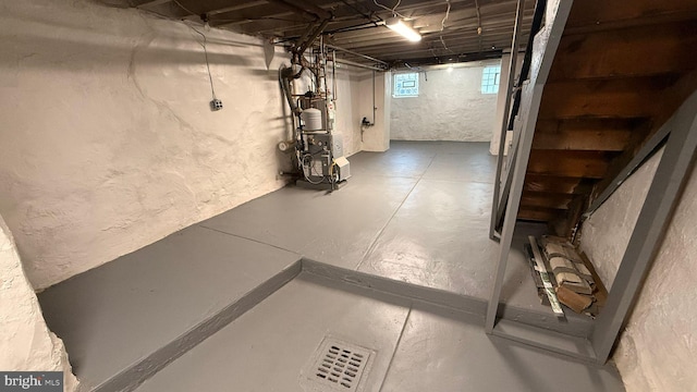2126 E Sanger St, Philadelphia, PA 19124 - basement featuring a heating unit and a textured wall