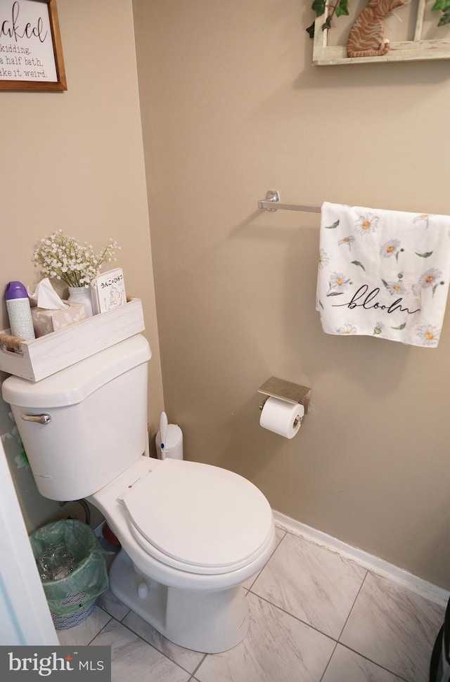 9 Wyndham Ct, Downingtown, PA 19335 - bathroom with toilet, baseboards, and marble look tiles