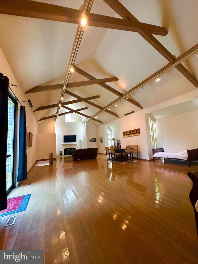 1319 Remington Rd, Wynnewood, PA 19096 - living area featuring hardwood / wood-style flooring and a fireplace