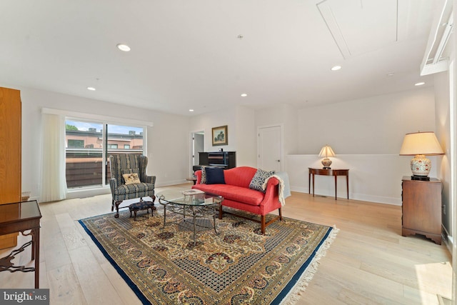 3546 Sutton Heights Cir, Fairfax, VA 22031 - living area with attic access, light wood finished floors, and recessed lighting