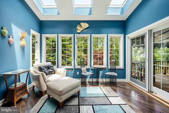 1217 Tullamore Cir, Chester Springs, PA 19425 - sunroom featuring a skylight and wood-type flooring