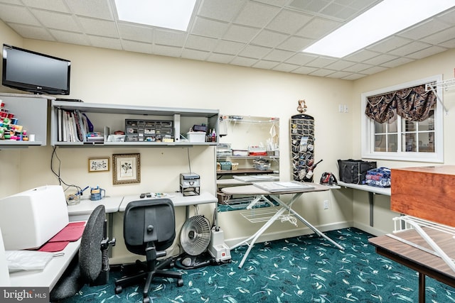 1217 Tullamore Cir, Chester Springs, PA 19425 - office featuring carpet floors and a paneled ceiling