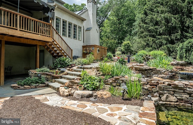 1217 Tullamore Cir, Chester Springs, PA 19425 - view of yard featuring stairs and a wooden deck