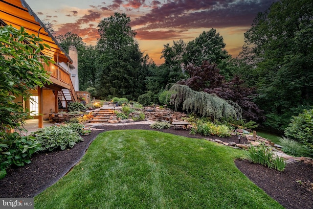1217 Tullamore Cir, Chester Springs, PA 19425 - yard at dusk featuring stairs and a lawn