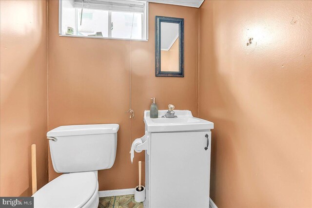 1240 Harding Dr, Havertown, PA 19083 - half bathroom with toilet and vanity