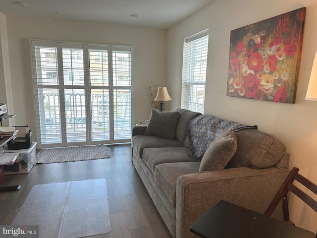 9402 James Macgowan Ln Unit 611, Owings Mills, MD 21117 - living room with wood finished floors