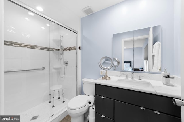 738 Prospect Rd, Monroe Township, NJ 08831 - full bathroom with toilet, a shower stall, and vanity