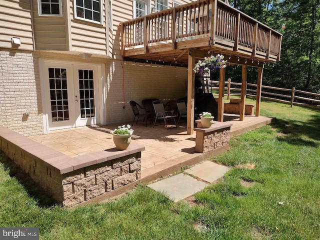8602 General Sykes Cir, Fredericksburg, VA 22407 - view of patio featuring a deck and french doors