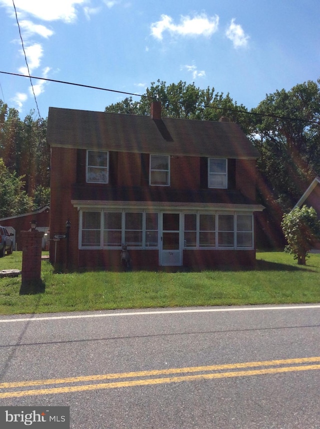529 Oldtown Rd, Goldsboro, MD 21636 - view of front of house with a front yard and a chimney