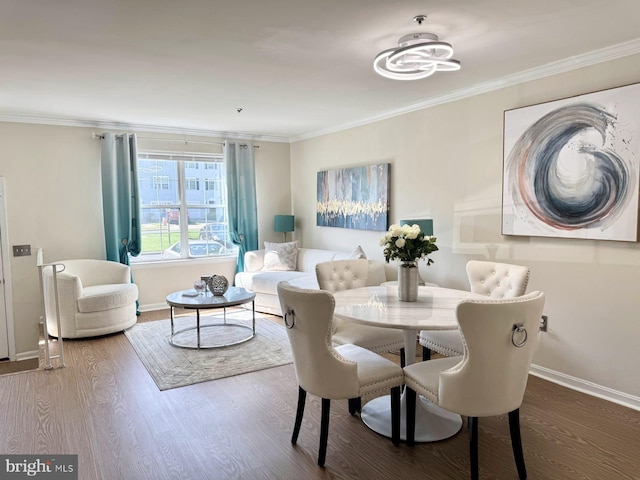 6820 Jade Ct, Capitol Heights, MD 20743 - dining space with wood finished floors and crown molding