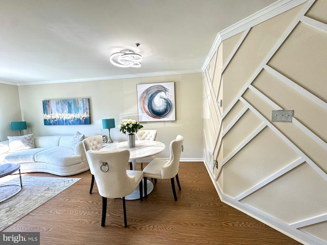 6820 Jade Ct, Capitol Heights, MD 20743 - dining room with ornamental molding and dark wood-type flooring