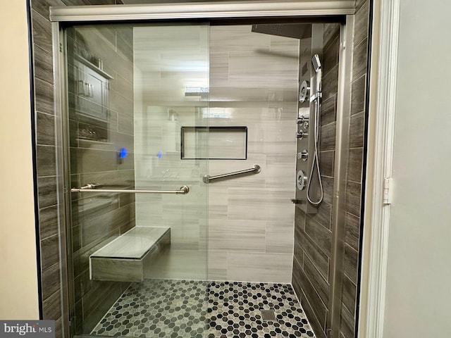 6820 Jade Ct, Capitol Heights, MD 20743 - full bathroom featuring a stall shower and tile patterned floors